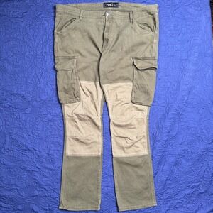 Rue21 Olive‎ Green Cargo Pants Utility Patchwork Mens 43x31 Stretch Outdoors
